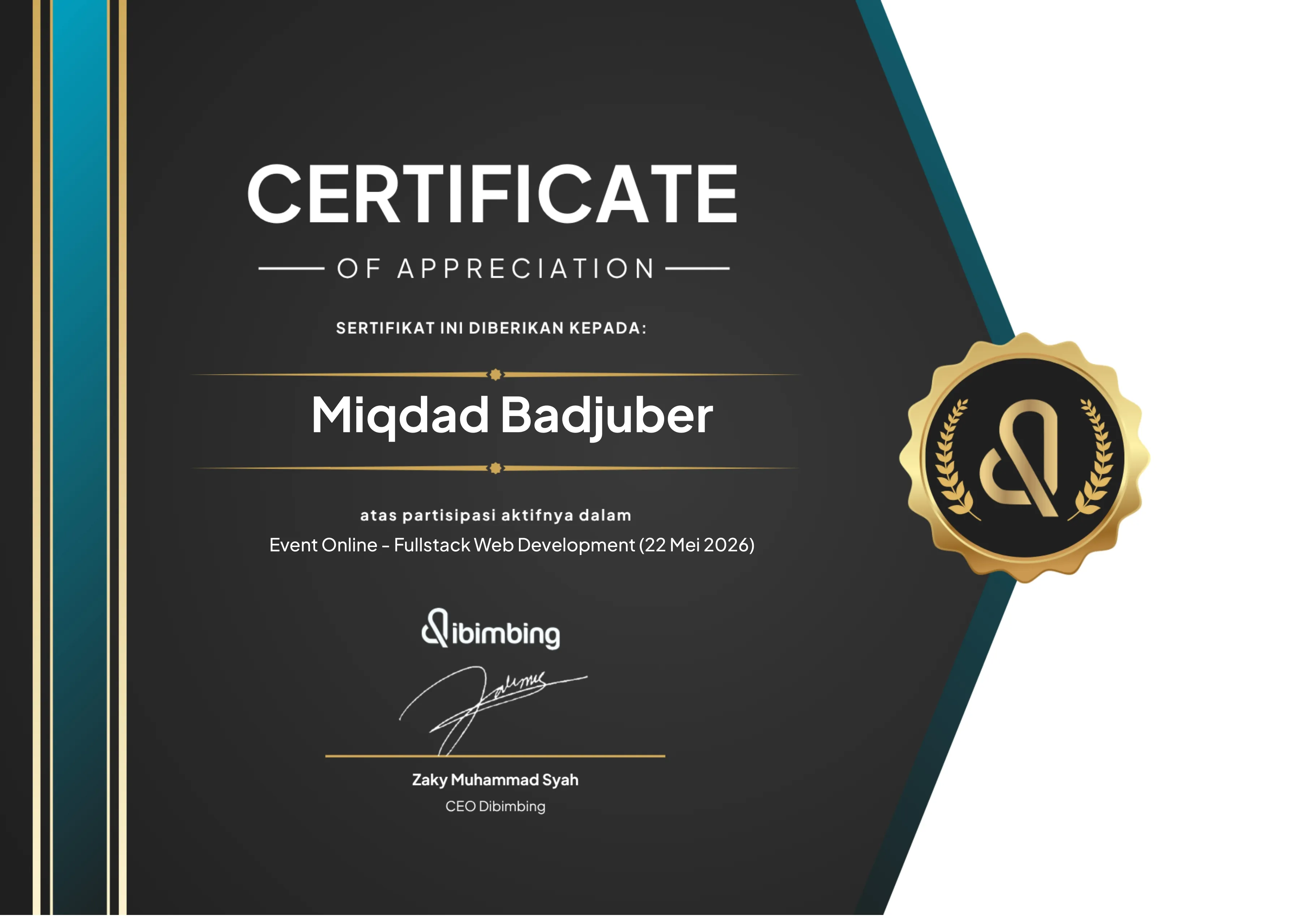 Certificate Fullstack Web Development